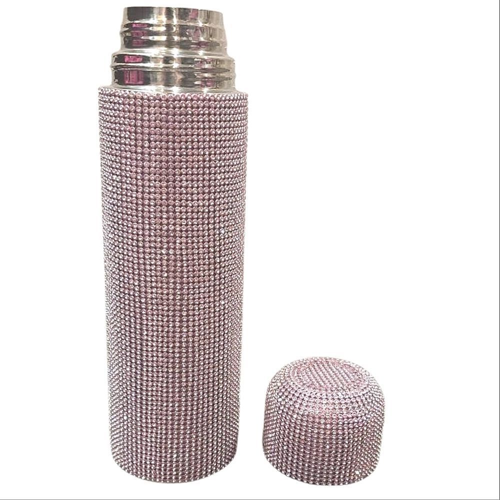 Gibson Home 25oz Insulated Rhinestone Pink Thermal Bottle w/Lid